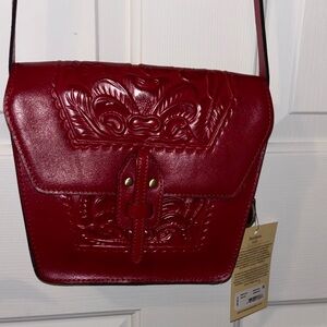 Patricia Nash Red Embossed Crossbody Bag